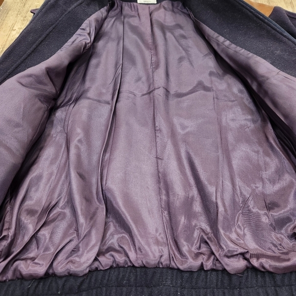 VINTAGE TRENDZ Oversized WOOL COAT Navy,/Brown, Women's 13/14 - Picture 6 of 11